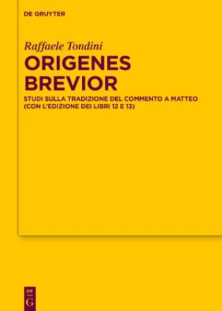 Knjiga Origenes brevior Raffaele Tondini