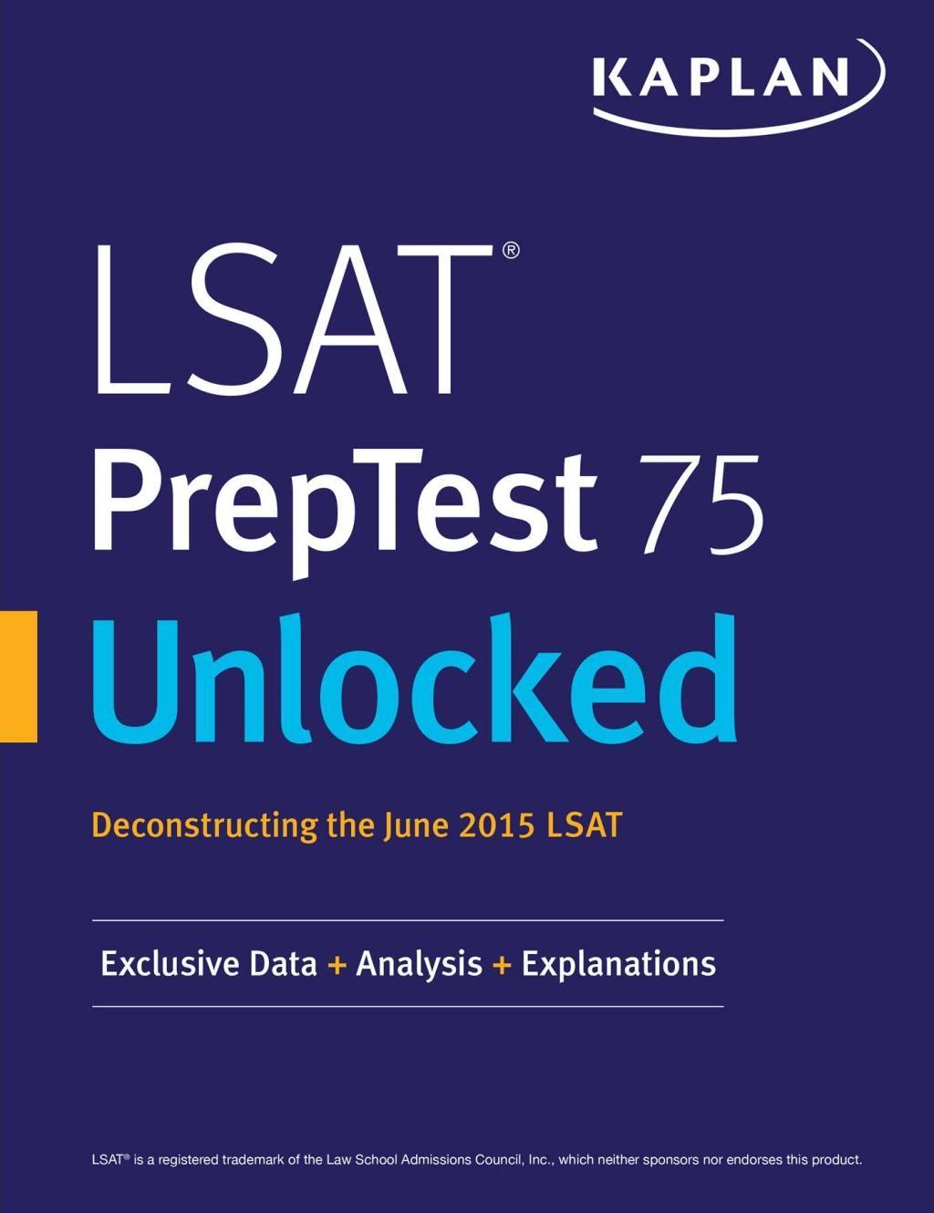 E-book LSAT PrepTest 75 Unlocked Kaplan Test Prep