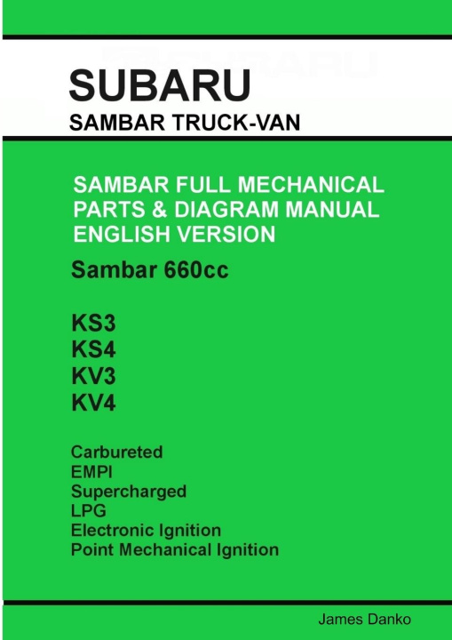 Könyv Subaru Sambar English Parts & Diagram Manual 