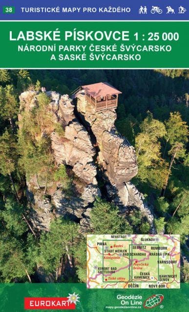 Kniha Labské pískovce 1:25T, národní parky České a Saské Švýcarsko /38 Turistické mapy pro každého 