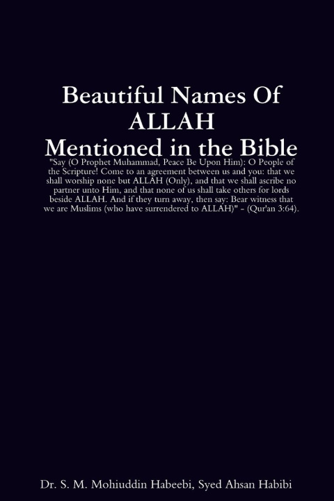 Carte Beautiful Names of ALLAH mentioned in the Bible 