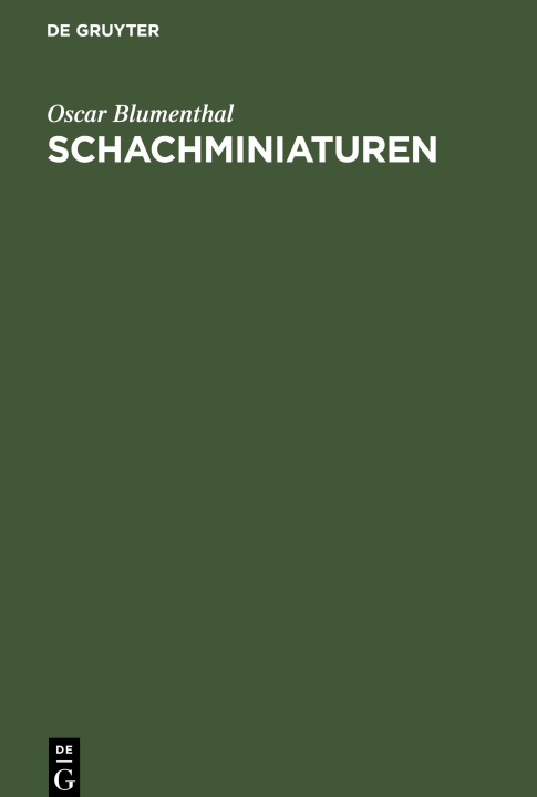 Boek Schachminiaturen Oscar Blumenthal