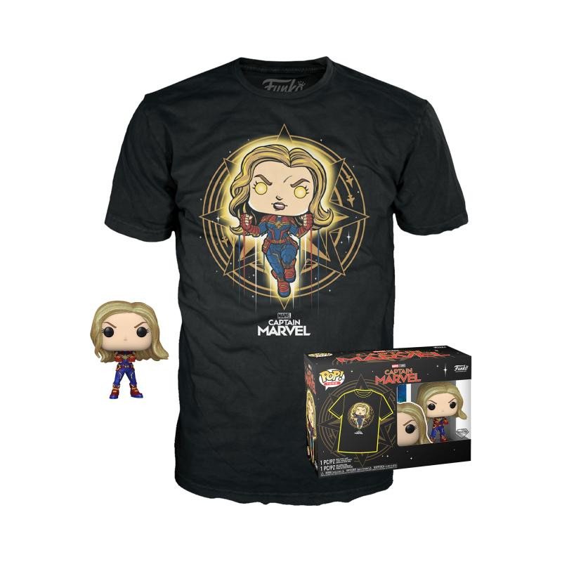 Játék Funko POP & Tee: Marvel - Captain Marvel (velikost trička L) 