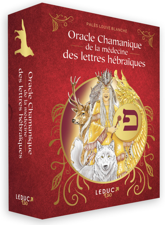 Carte Oracle chamanique de la médecine des lettres hébraïques Palès Louve