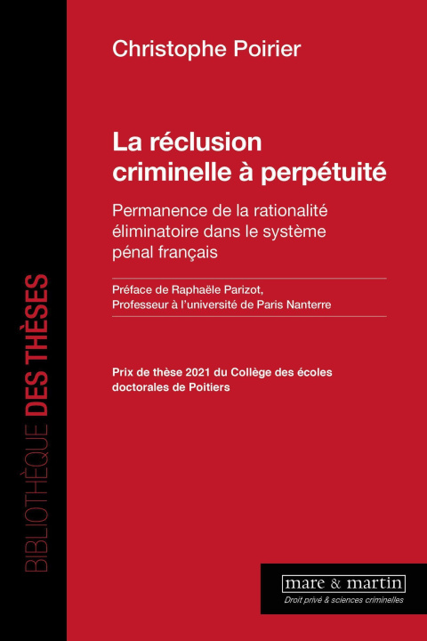 Knjiga La réclusion criminelle à perpétuité Poirier