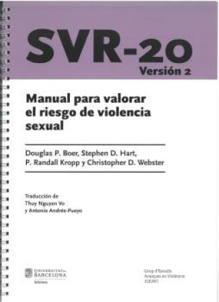 Kniha MANUAL PARA VALORAR EL RIESGO DE VIOLENCIA SEXUAL. SVR-20 V.2 