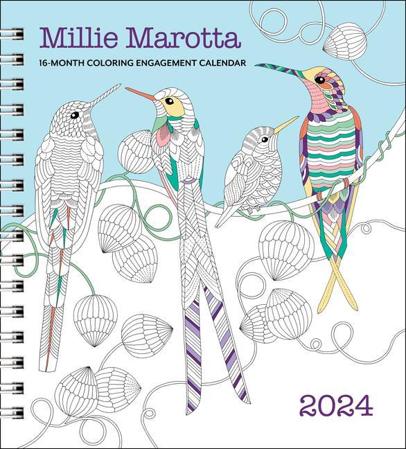 Naptár/Határidőnapló Millie Marotta 2024 16-Month Coloring Engagement Calendar 