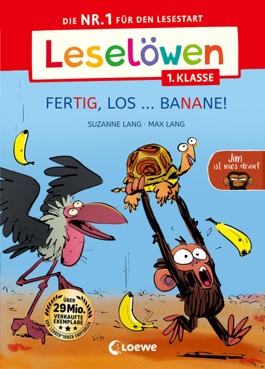 Книга Leselöwen 1. Klasse - Jim ist mies drauf - Fertig, los ... Banane! (Großbuchstaben) Loewe Erstlesebücher