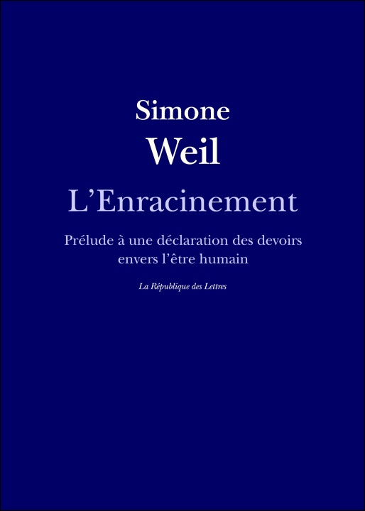 Knjiga L'Enracinement Simone Weil