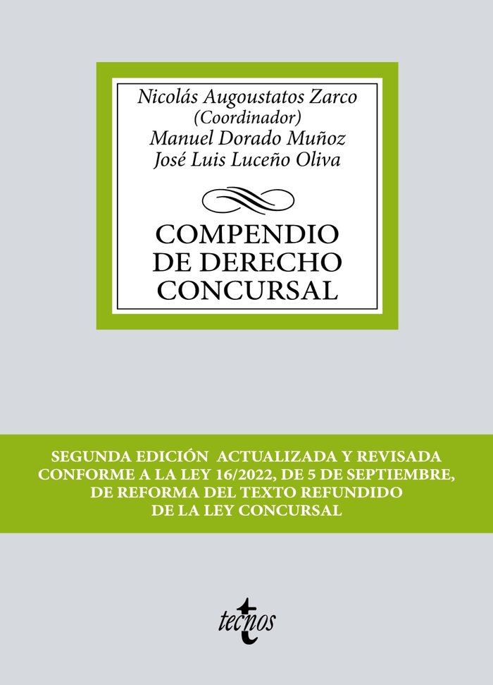 Βιβλίο Compendio de Derecho Concursal AUGOUSTATOS ZARCO