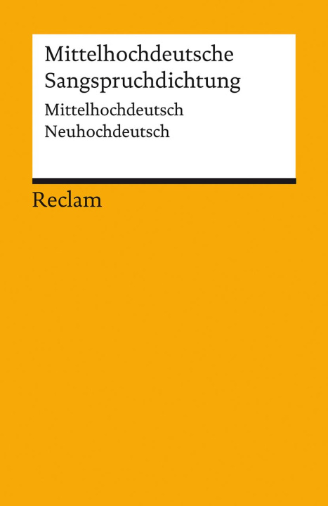 Buch Mittelhochdeutsche Sangspruchdichtung Nina Nowakowski