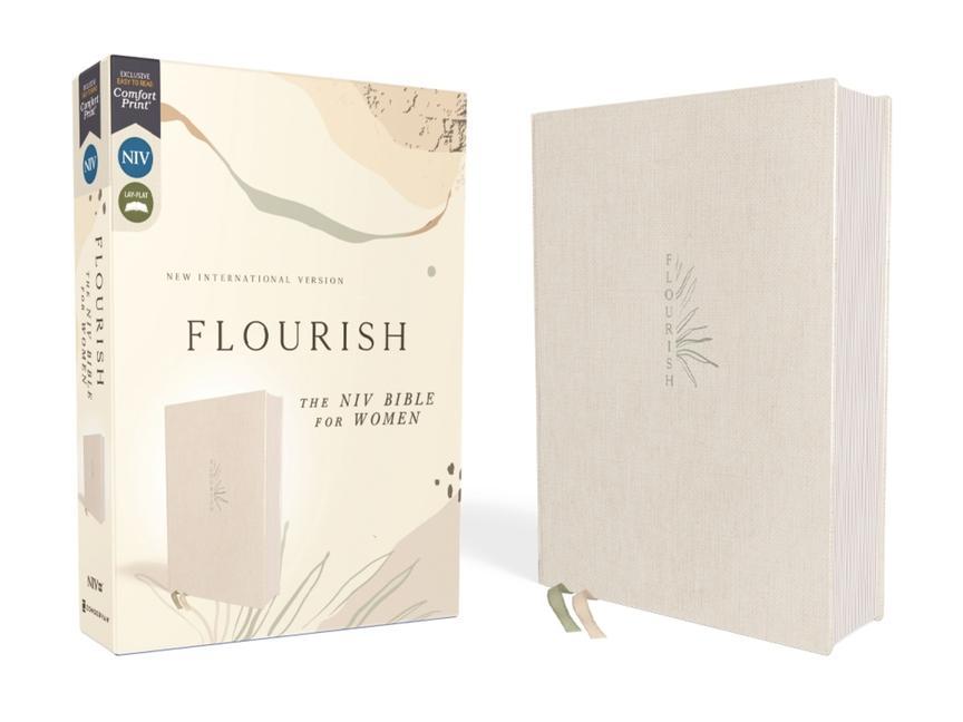 Carte Flourish: The NIV Bible for Women, Cloth Over Board, Cream, Comfort Print 