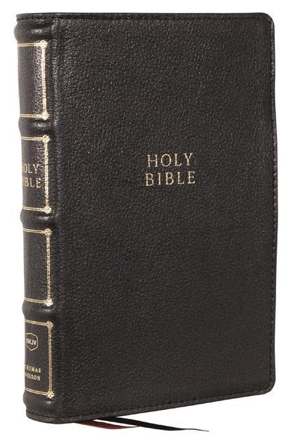Carte Nkjv, Compact Center-Column Reference Bible, Genuine Leather, Black, Red Letter, Thumb Indexed, Comfort Print 