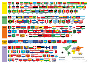 Tiskovina Erlebnisposter Flaggen aller Kontinente 