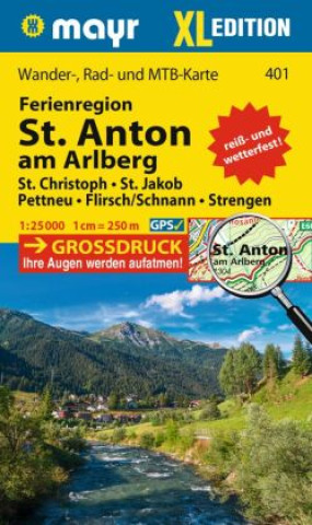 Nyomtatványok Mayr Wanderkarte Ferienregion St. Anton am Arlberg XL 1:25.000 
