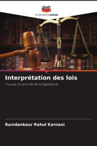 Knjiga Interprétation des lois Ravidankaur Rahul Karnani