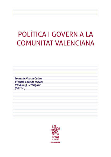 Carte POLITICA I GOVERN A LA COMUNITAT VALENCIANA MARTIN CUBAS