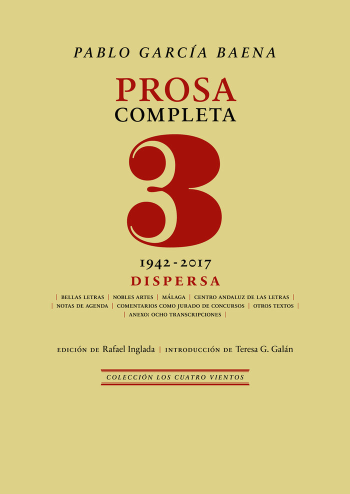 Knjiga PROSA COMPLETA, 3 GARCIA BAENA