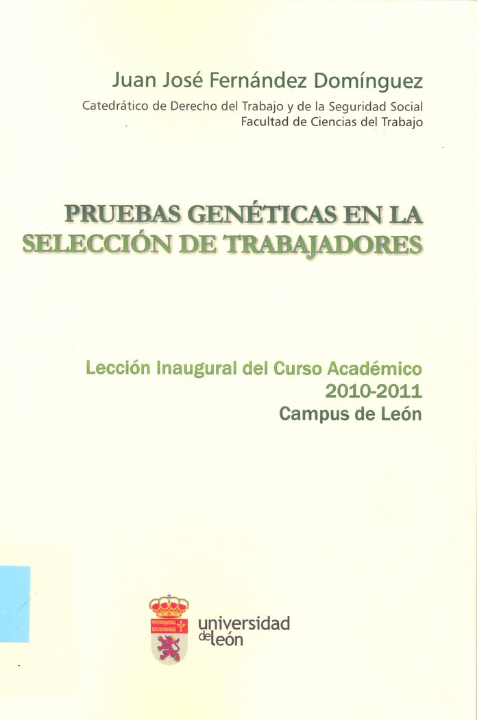 Knjiga PRUEBAS GENETICAS EN LA SELECCION DE TRABAJADORES FERNANDEZ DOMINGUEZ