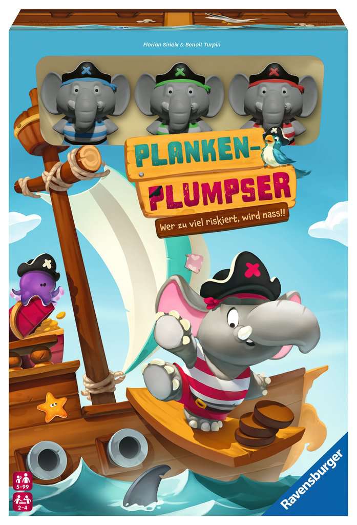 Játék Ravensburger Kinderspiel 22342 - Planken-Plumpser - Wer zu viel riskiert, wird nass!! Benoit Turpin