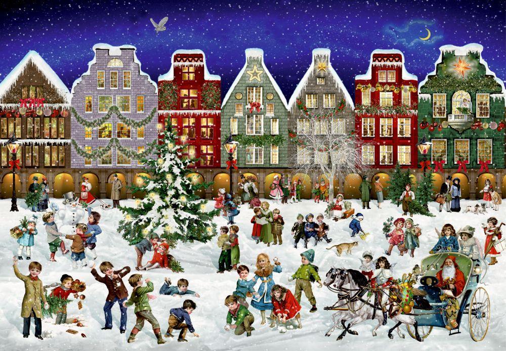 Calendar / Agendă Puzzle-Adventskalender - Winterabend in der Stadt 