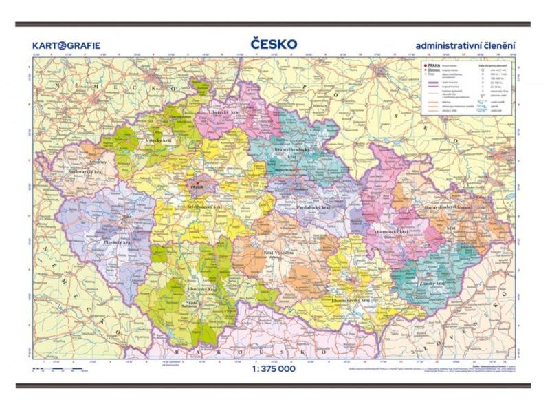 Kniha Česká republika - administrativní mapa 1 