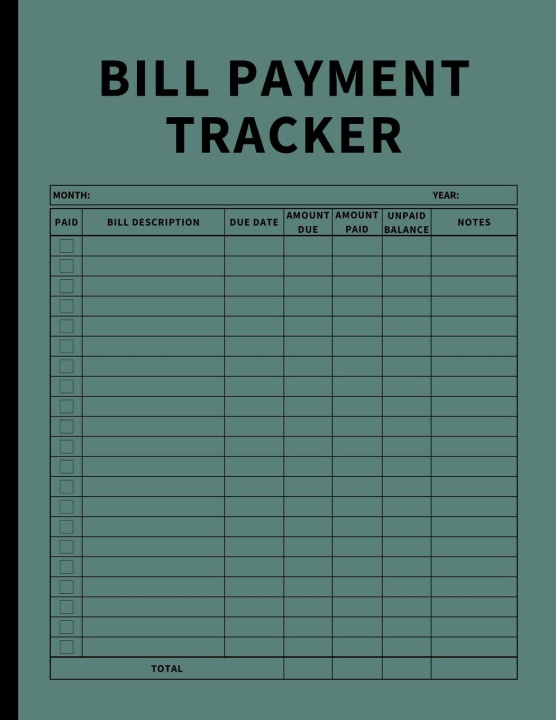 Boek Bill Payment Tracker Anastasia Finca