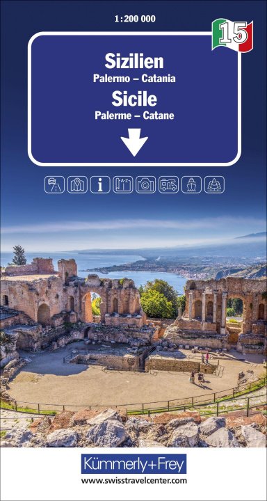 Tlačovina Sizilien Nr. 15 Regionalkarte Italien 1:200 000 