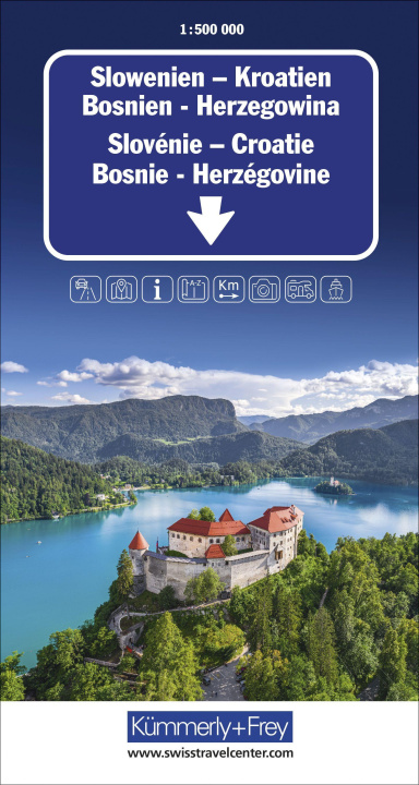 Tlačovina Slowenien - Kroatien - Bosnien-Herzegowina Strassenkarte 1:500 000 