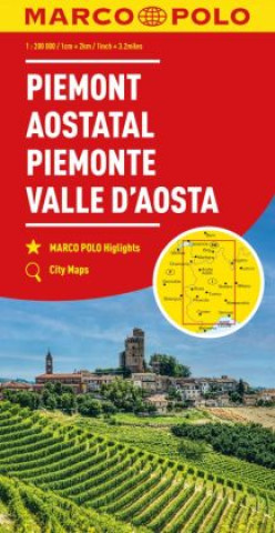 Nyomtatványok MARCO POLO Regionalkarte Italien 01 Piemont, Aostatal 1:200.000 