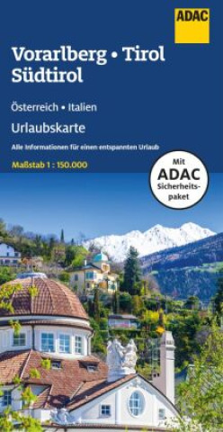 Tlačovina ADAC Urlaubskarte Österreich 06 Vorarlberg, Tirol, Südtirol 1:150.000 