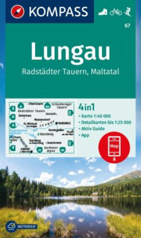 Prasa KOMPASS Wanderkarte 67 Lungau, Radstädter Tauern, Maltatal 1:40.000 