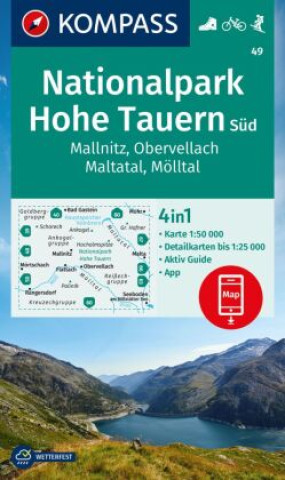 Nyomtatványok KOMPASS Wanderkarte 49 Nationalpark Hohe Tauern Süd, Mallnitz, Obervellach, Maltatal, Mölltal 1:50.000 