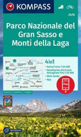 Materiale tipărite KOMPASS Wanderkarte 2476 Parco Nazionale del Gran Sasso e Monti della Laga 1:50.000 