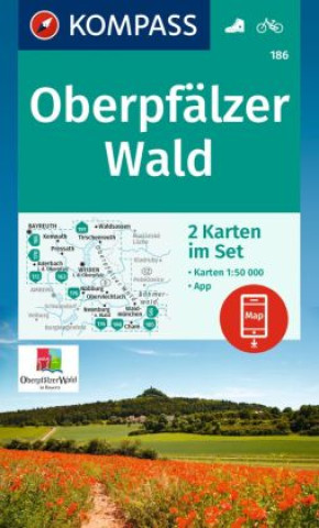 Nyomtatványok KOMPASS Wanderkarten-Set 186 Oberpfälzer Wald (2 Karten) 1:50.000 