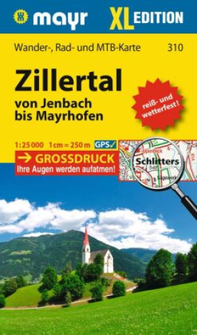Nyomtatványok Mayr Wanderkarte Zillertal - Von Jenbach bis Mayrhofen XL 1:25.000 