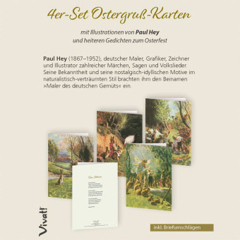 Játék 4er-Set Osterkarten »Häschen« 