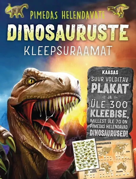 Kniha Pimedas helendavate dinosauruste kleepsuraamat Sofija Stefanovic