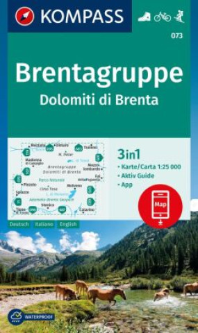 Tiskanica KOMPASS Wanderkarte 073 Brentagruppe / Dolomiti di Brenta 1:25.000 