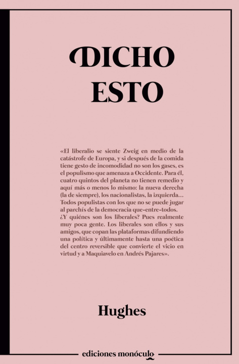 Book Dicho esto HUGHES