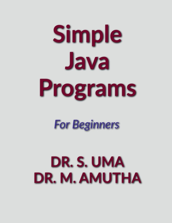 Knjiga Simple Java Programs S. Uma