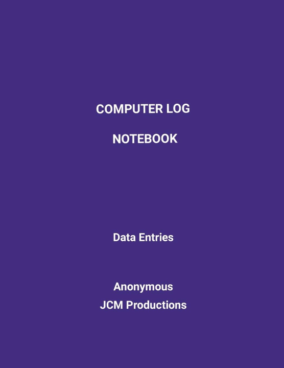 Knjiga Computer Log Notebook JCM Productions