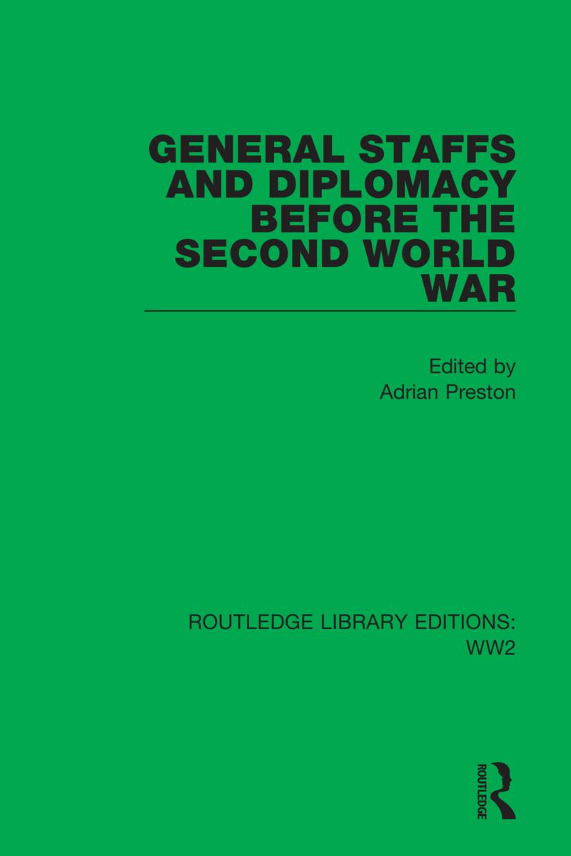 Kniha General Staffs and Diplomacy before the Second World War Adrian Preston