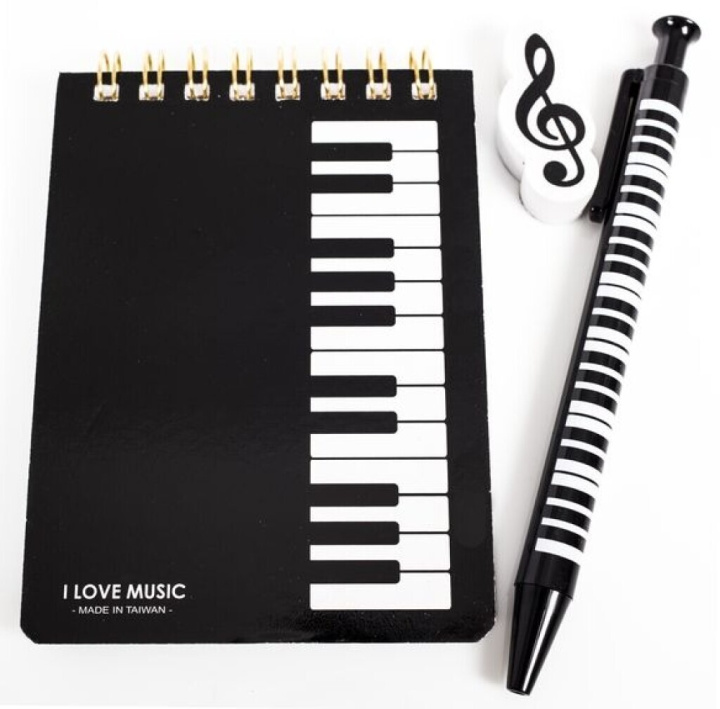 Knjiga PETIT CARNET AVEC DESIGN DE CLAVIER PIANO ET STYLO PIANO ET GOMME 