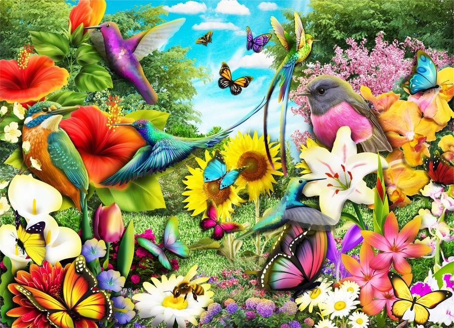 Книга Brain Tree - Flower Garden 1000 Pieces Jigsaw Puzzle for Adults: With Droplet Technology for Anti Glare & Soft Touch 
