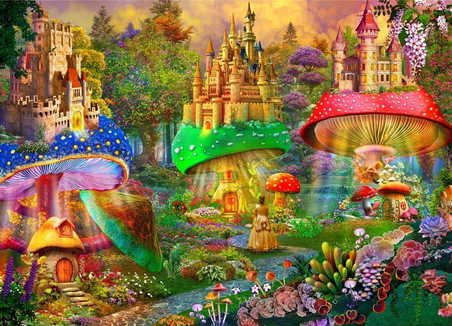 Book Brain Tree - Dream Castle 1000 Pieces Jigsaw Puzzle for Adults: With Droplet Technology for Anti Glare & Soft Touch 