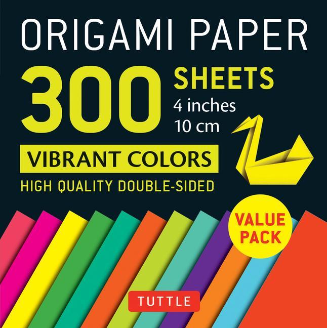 Buch Origami Paper 300 Sheets Vibrant Colors 4 (10 CM): Tuttle Origami Paper: Double-Sided Origami Sheets Printed with 12 Different Designs 