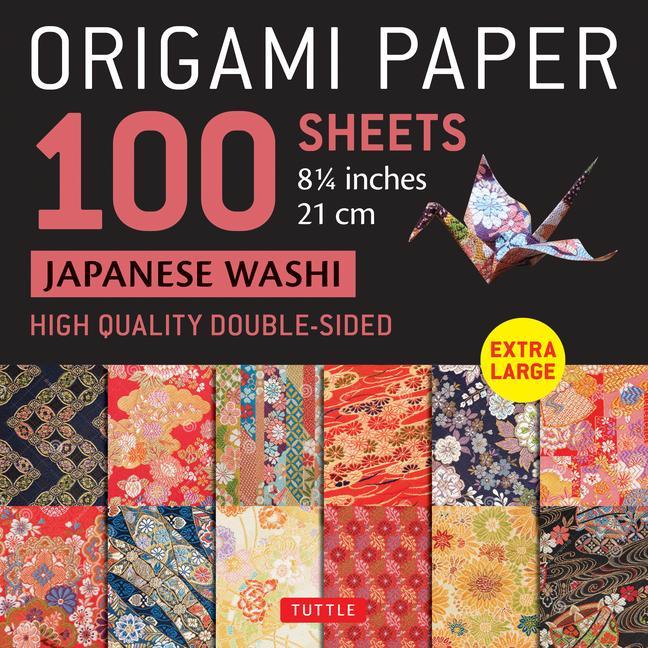 Book Origami Paper 100 Sheets Japanese Washi 8 1/4 (21 CM): Extra Large Double-Sided Origami Sheets Printed with 12 Different Color Combinations (Instructi 