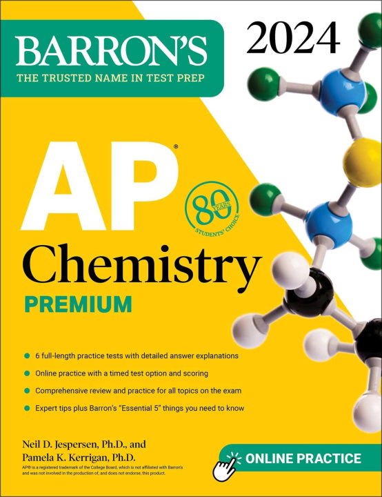 Книга AP Chemistry Premium, 2024: 6 Practice Tests + Comprehensive Review + Online Practice Pamela Kerrigan