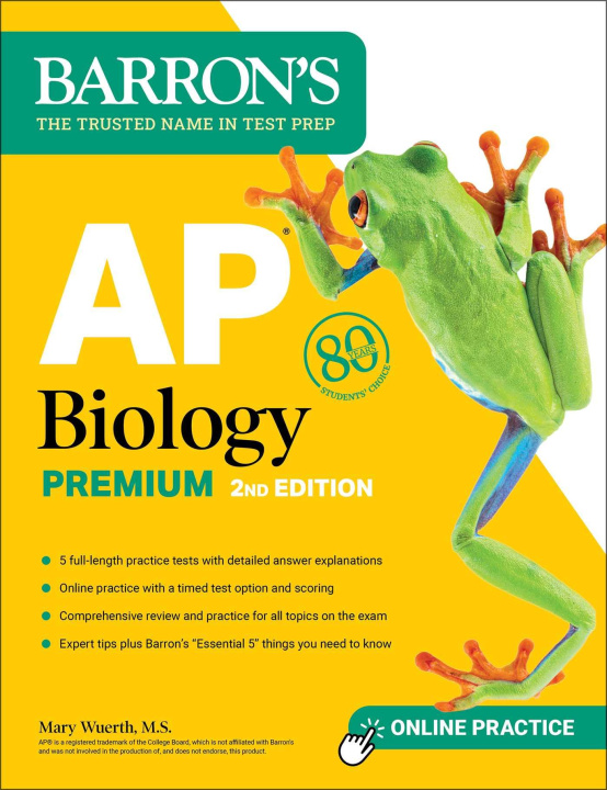 Knjiga AP Biology Premium, 2024: 5 Practice Tests + Comprehensive Review + Online Practice 
